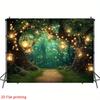 2D Plane, 1 Piece of Magical Forest Fairy Garden Background Fabric, with a Festive Theme