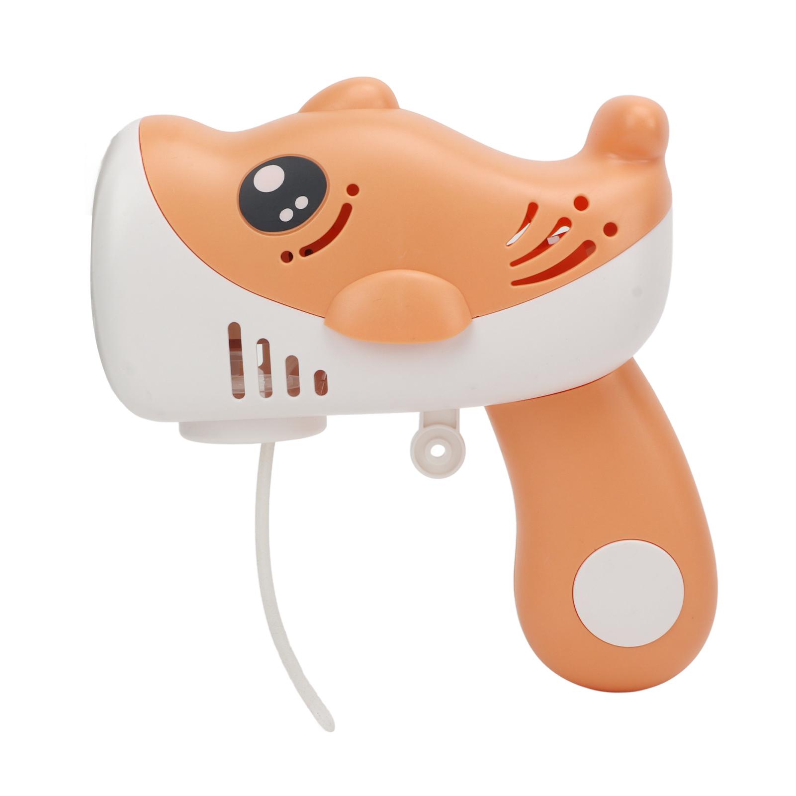 Handheld Bubble Machine Automatic 5 Holes Cartoon Kids Bubble Maker Toy with Music Light for Party Beach Orange