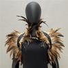 Feather Shawl Cape Costume Cloak With Faux Fur For Performance And Dance Shows