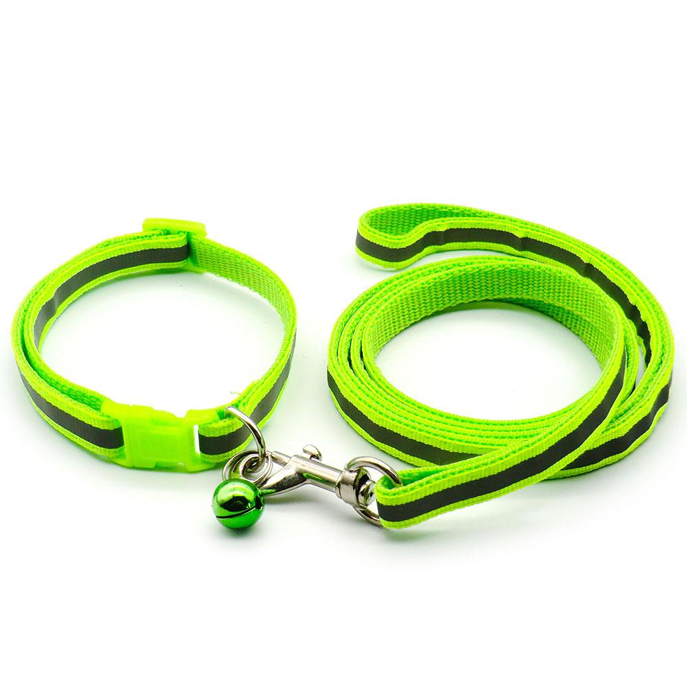 24set Adjustable Reflective Collars With Leash Cat Traction Rope Outdoor Dog Walking Anti-lost Pet Lead Supplies