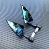 7/8" 22mm CNC Motorcycle Rearview Mirrors Universal Blue Glass Scooter Bar End Handlebar Mirror Rear View Mirror Accessories