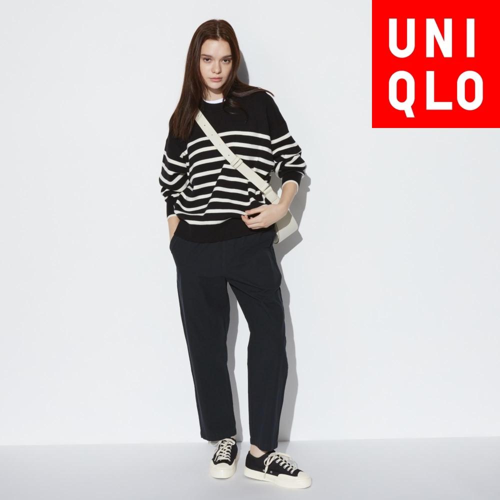 

UNIQLO Свободные брюки до щиколотки, однотонные 09 BLACK/WOMEN XS
