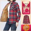Camicia a Quadri Foderata in Pile Taglie Forti per Donna - Vestibilità Slim, Calda e alla Moda per Autunno/Inverno