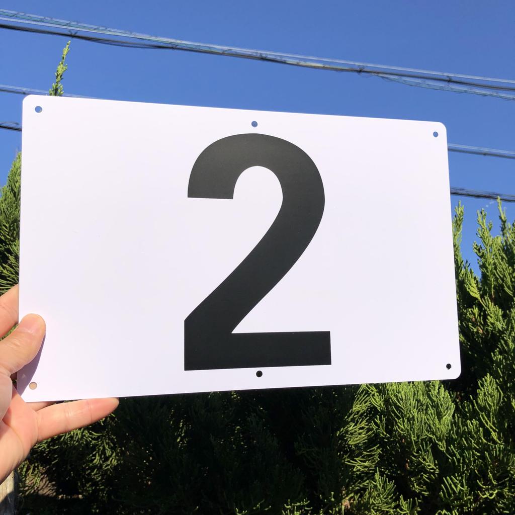 Numbered Sign Plates "1-10" White | 315 x 200mm White PVC Resin Board | Number Display Plates Parking Number Signs for Monthly/Contract Parking | 6 Mo