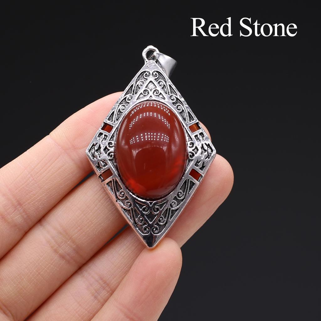 1 Stück, Reiki Heilkristall Anhänger, Europäischer und Amerikanischer Stil Handgefertigt Rhombus Naturstein Quarz Amethyst Edelstein Charms zur Schmuckherstellung DIY