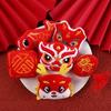Cute Spring Festival Pin Lucky New Year Badge Cartoon Lion Dance Brooch  Unisex