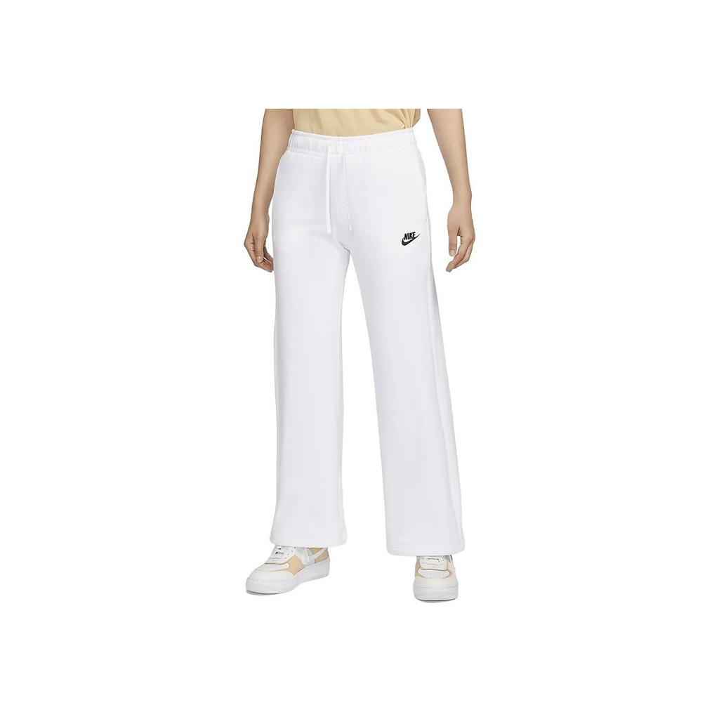 Nike Sportswear Club Fleece Solid Color Drawstring Wide Leg Sweatpants Women Bottoms White FB2728-100