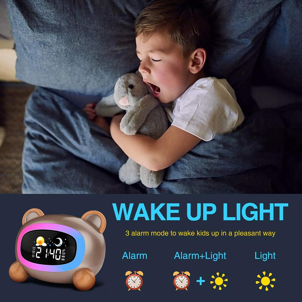 Digital Child Sleep Trainer with Usb Charger Modern Usb Lcd Table Desk Dual Bulk Alarm Home Decor Clock Cute for Children