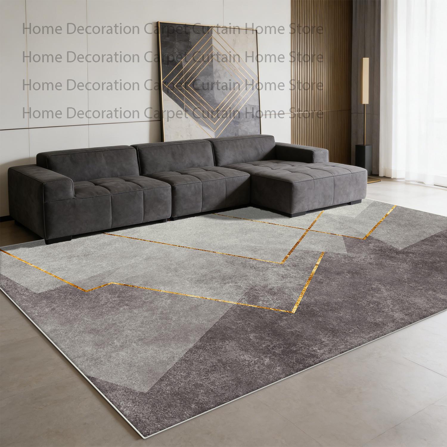 

Simple Geometric Carpet Light Luxury Living Room Decor Modern Lounge Study Rugs Washable Antiskid Bedside Floor Mats Large Size 60x90cm