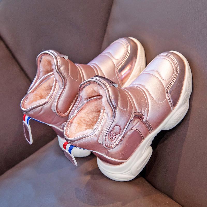 Iarna Nou Cizme de Zăpadă pentru Copii cu Blană Integrată Impermeabile, Anti-Alunecare și Izolație Groasă de Pluș pentru Cizme de Fete