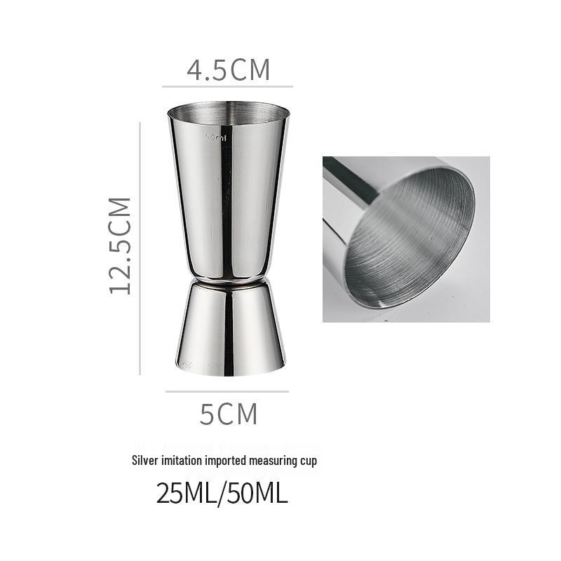 Double-Headed Stainless Steel 304 Gold Ring Jigger with Scaled Measuring Cup for Cocktails