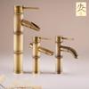 European Antique Bamboo-Style Copper Bathroom Faucet with Hot & Cold Water
