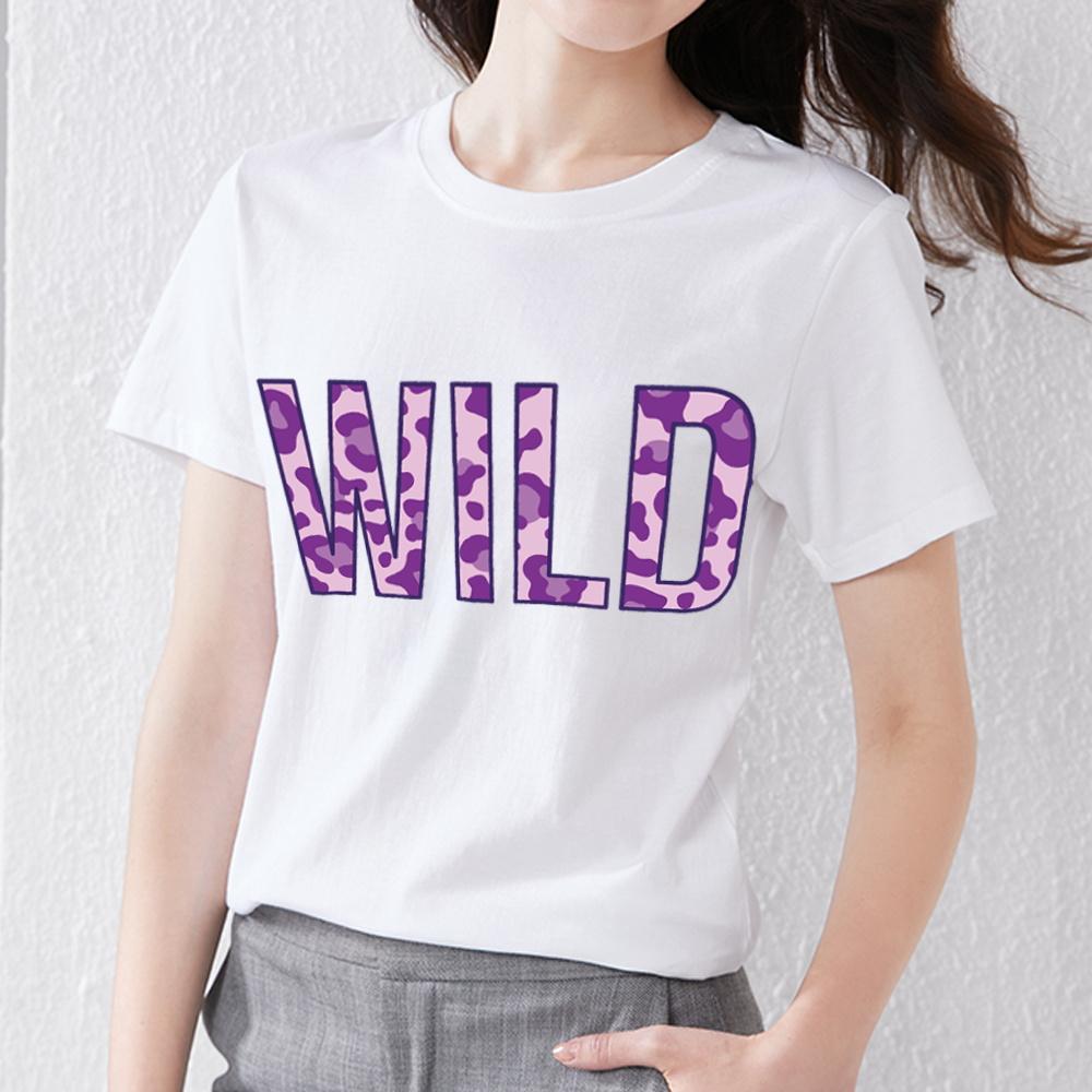 Klasické triko Street Trend Slim Dámské Univerzální Tiger Leopard Potištěné Neformální Výstřih do O Pohodlné Prodyšné Top s krátkým rukávem