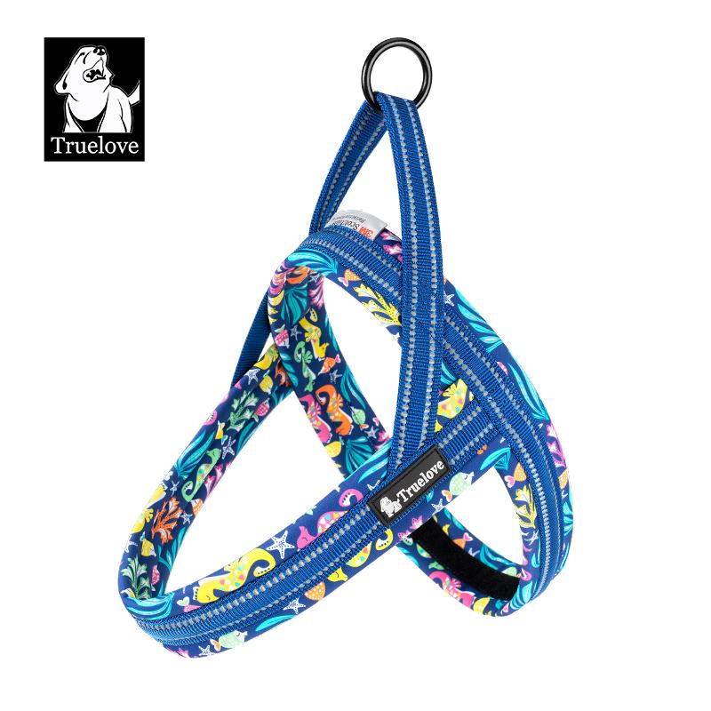 

Truelove Floral Printing Mesh Padded Harness for All Breeds Quick Fit Dog Vest Harness Small Medium Large Dogs Outdoor TLH58122 XS
