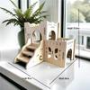 Golden Bear Hamsterversteck aus Holz – Dreireihige Tintenfischkäfig-Villa