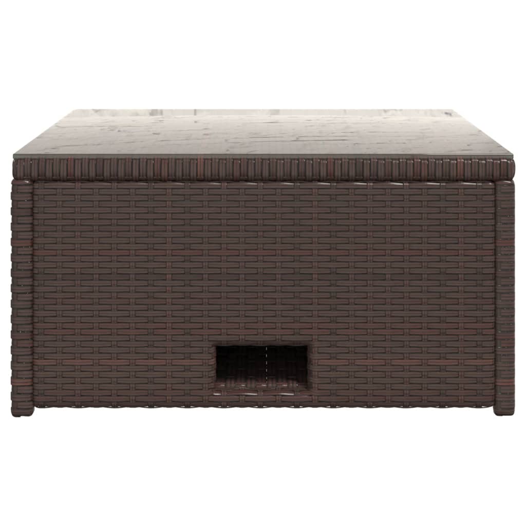 4 Piece Garden Lounge Set with Cushions Poly Rattan Brown