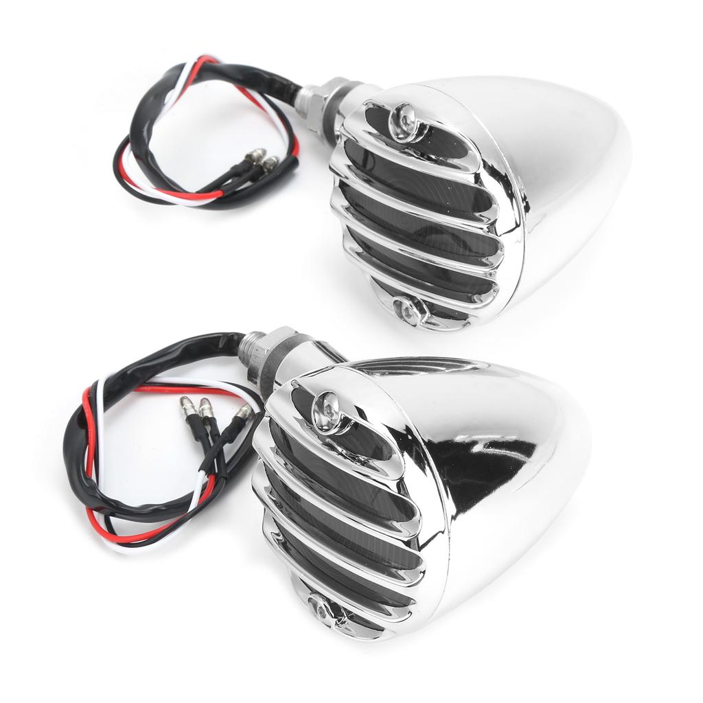 2pcs LED Turn Signal Lamp Indicator Bright Yellow Light Color Waterproof Fit for   Retro Motorbike