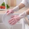 Household Housework Dishwashing Gloves Women's Kitchen Rubber Waterproof Washing Gloves Rubber Durable Thickened Wear-resistant Cleaning Extended