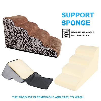 Hundetreppe, rutschfeste Haustierrampe, Treppe, Hunderampe für Bett, Haustier-Hundestufen, 4 Ebenen, Trainingstreppe