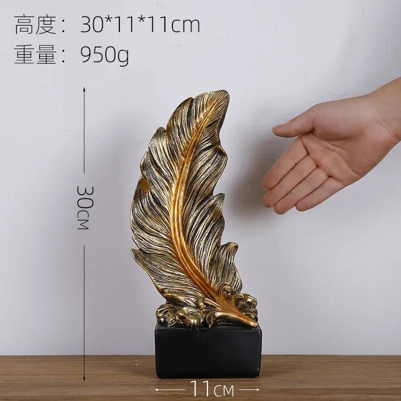 

Роскошный декор для гостиной, скульптуры и статуэтки из перьев, современный декор для дома, письменный стол, креативная статуэтка, украшение для рукоделия, деловой подарок