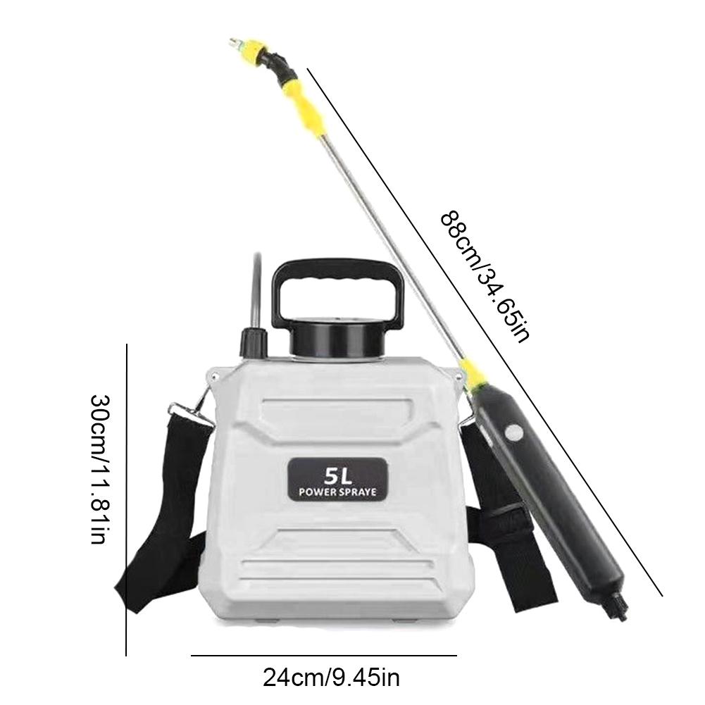 5/8L Battery Powered Sprayer with USB Rechargeable Handle and Retractable Wand Water Sprayer for Garden Lawn and Other Cleaning
