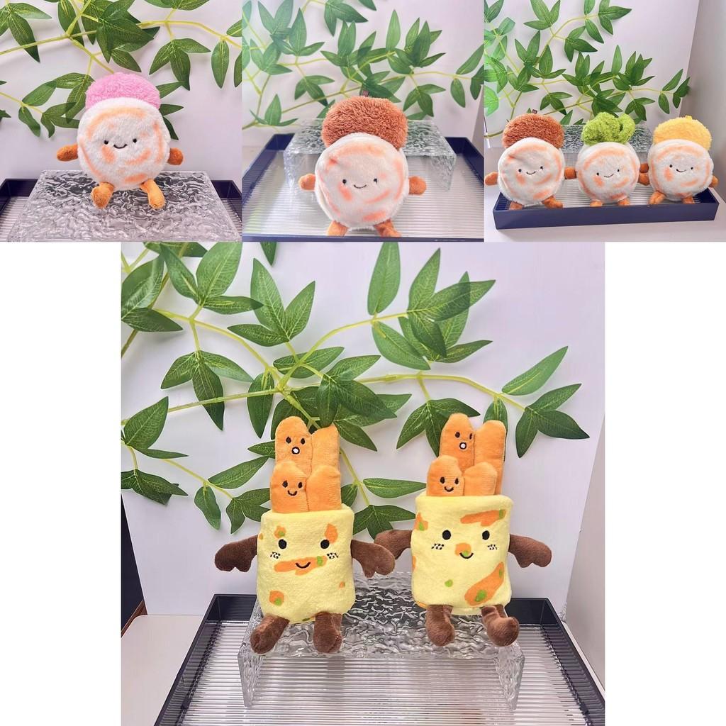 Cute Plush Pancake Food Doll Keychain Soft Pp Cotton Adorable Pendant Accessory