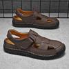 Summer Men's Leather Beach Sandals Pure Handmade Mens Closed TOE SANDALS