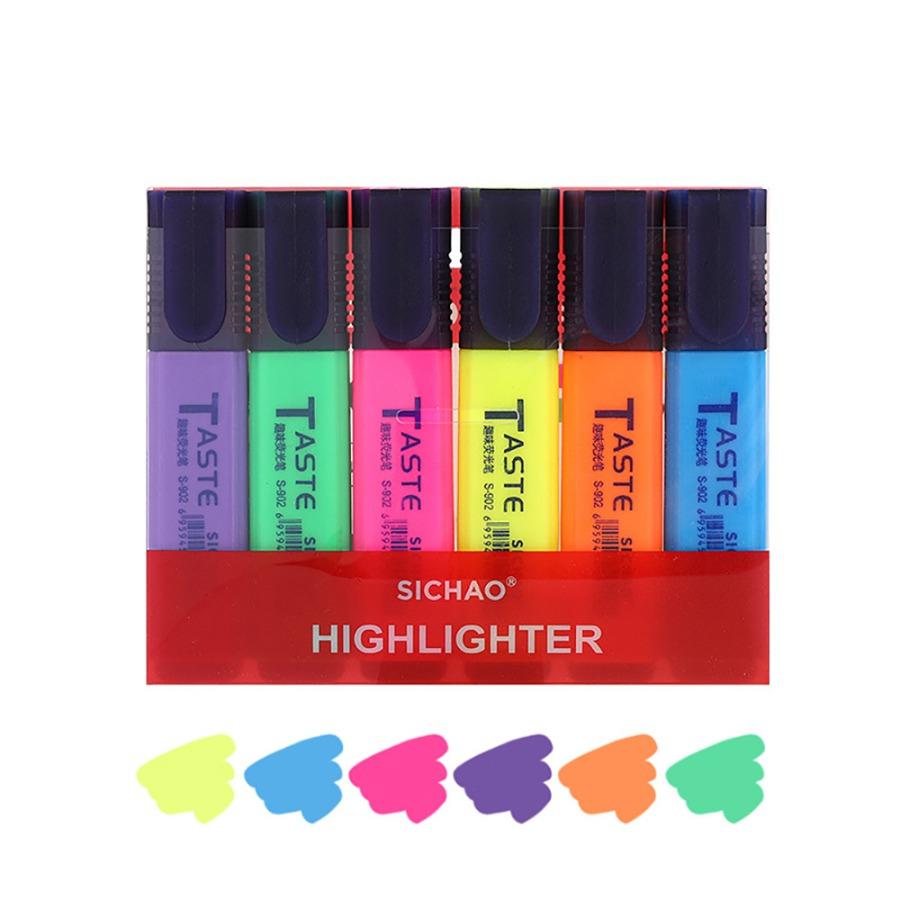 4/6/8 Color Premium Fluorescent Markers for Highlighting, Pastel Shades for Note-Taking, Japanese Style Marking Pens, Stationery for Glowing Planners