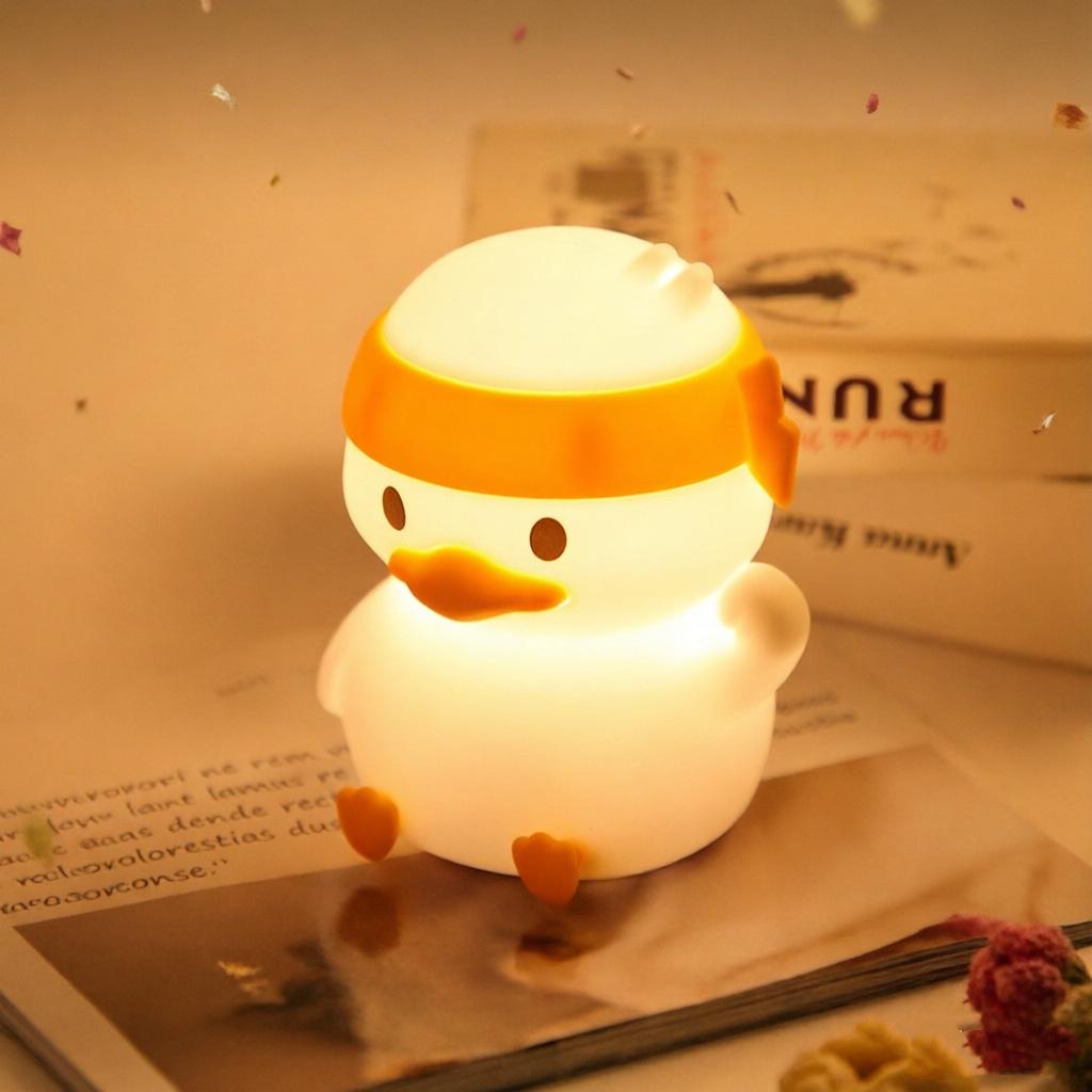 Silicone Duck Night Light - Touch Dimmable Bedroom Lamp for Mother and Baby