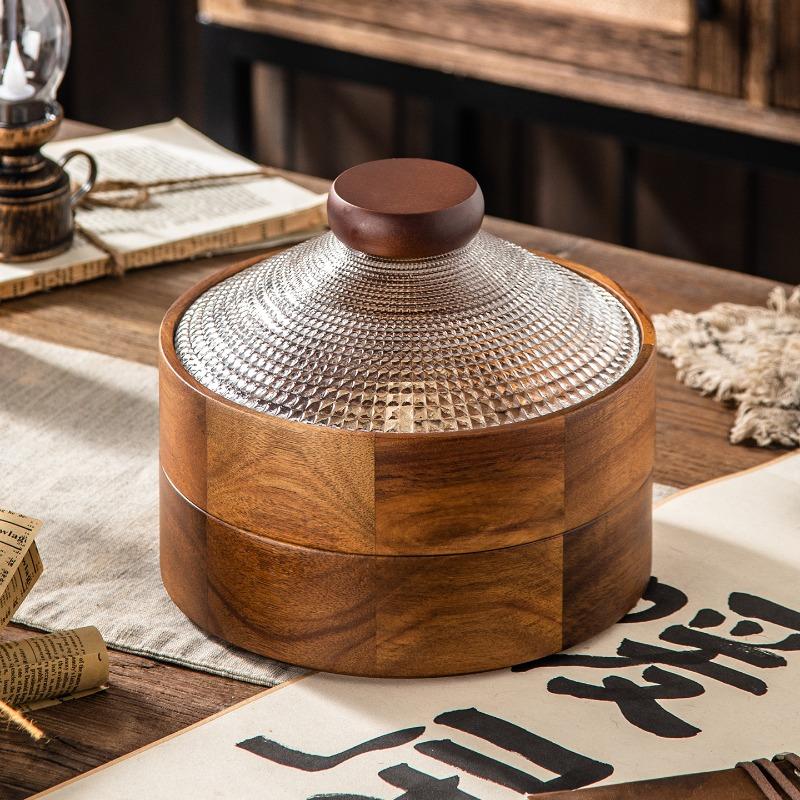 1 Stück Massivholz Chinesische Nuss-Snack-Aufbewahrungsbox Haushalt Melonenkerne Box Hochzeit Wohnzimmer Couchtisch Kreativ