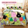 Barbapapa2 Pattern Bedding Quilt Set  Home Decoration  Gift (1 * duvet cover + 2 * pillowcase  without core)