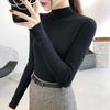 Half Turtleneck Knitted Pullovers Sweaters Women Autumn Winter Primer Shirt Long Sleeve Short Slim-fit Tight Jumper Tops Solid Color One Size