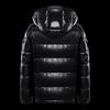 White Duck Down Down Jacket with Black Glossy Face for Men and Women, Large Size Jacket with Hood and Thickened Bread Jacket