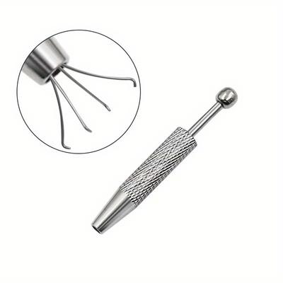 2 Stück Professionelles Schmuck-Klaue-Halter-Set, Zahnlose Edelstahl-Präzisions-Edelstein- & Diamanten-Aufnahmewerkzeuge, Rutschfestes Schraubkugel-Griffdesign
