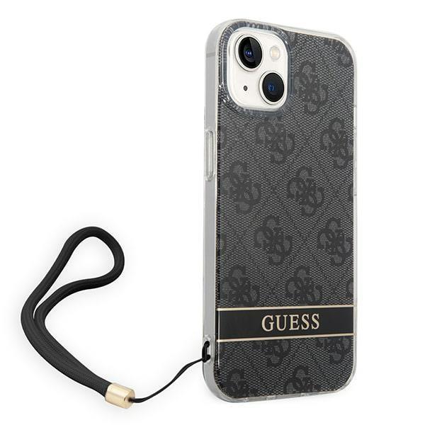 Funda para iPhone 14 Plus Guess Hardcase 4G Estampado Correa Negra