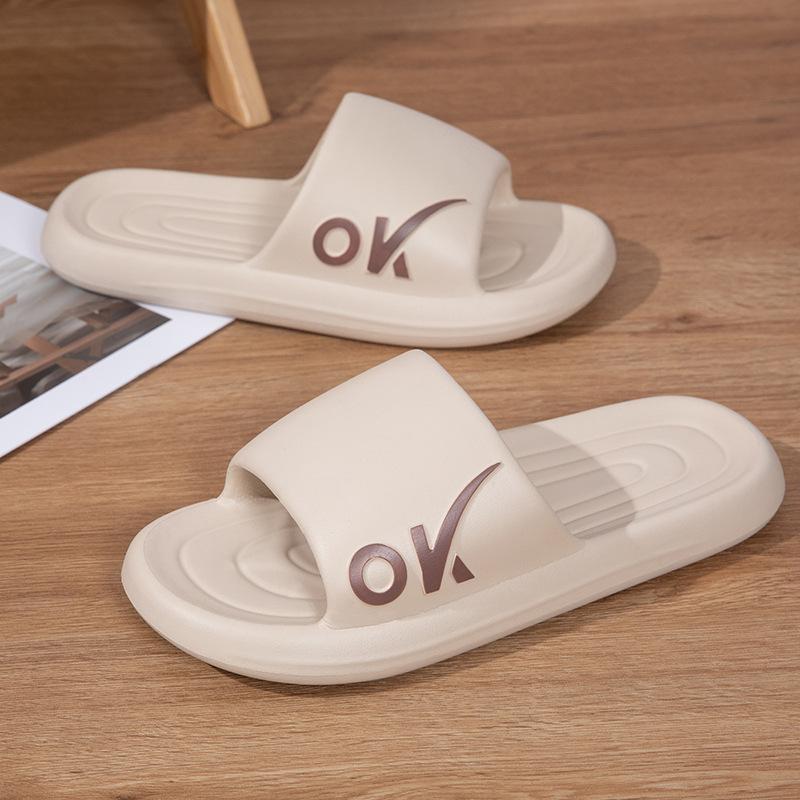 

Новые Простые и Удобные Тапочки OK для Мужских Спортивных Ванных Комнат Унисекс Тапочки для Верхней Одежды Дома Женские Тапочки 44-45 хаки