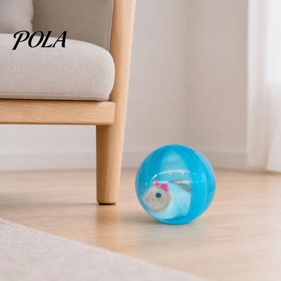 Selbstrollendes interaktives Katzenspielzeug, Automatischer rollender Ball mit Hamster- oder Kaninchen-Plüschtier innen, Elektrischer simulierter sich bewegender Tierball für Katzen Hunde