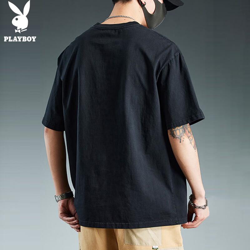 PLAYBOY Men's Pure Cotton Printed Short-Sleeve T-Shirt
