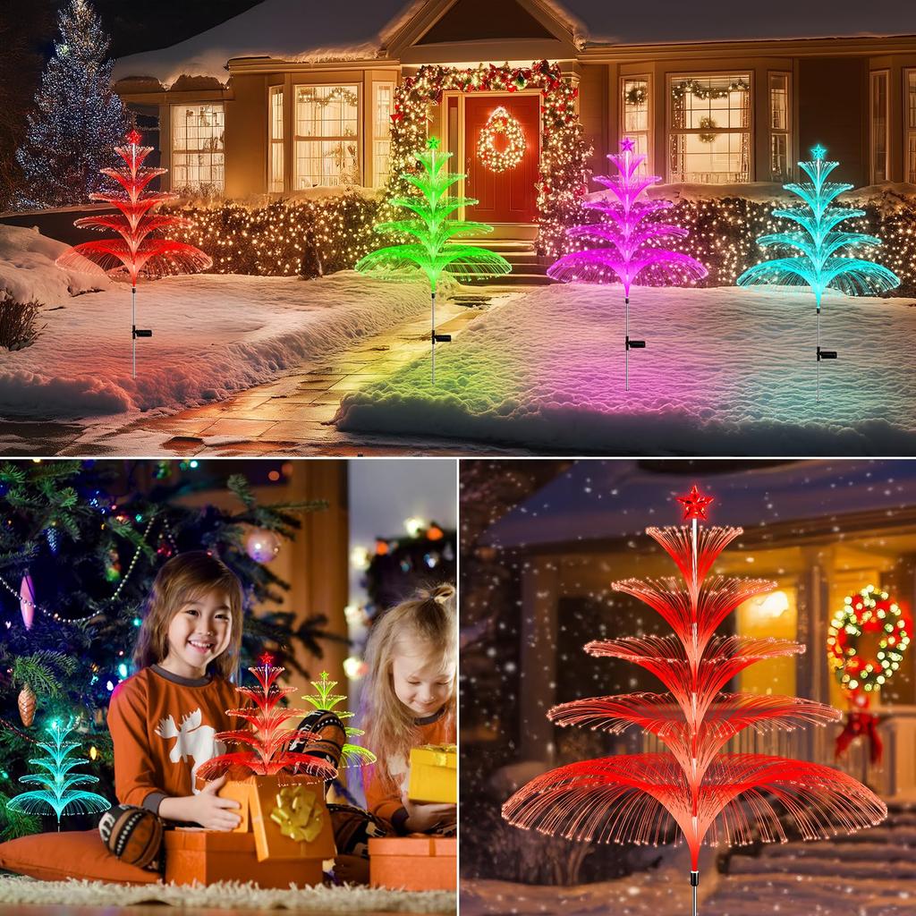 LETMY Christmas Outdoor Solar Waterproof and IP65 Seven Color Automatic High Stylish Garden Lights for Parking and Christmas Lights and Christmas