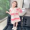 Girls Summer Striped Polo Dress Thin Short Sleeve Fashionable Casual Dress for Big Kids