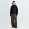 Classic Cable Knit Half-Zip Turtleneck Sweater Men Women Fall Winter Casual Loose Fit Pullover