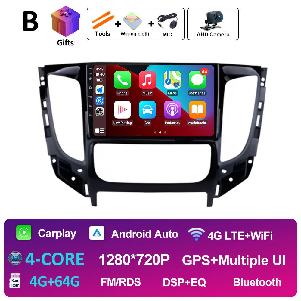 Car Multimedia Video Radio Player For Mitsubishi Pajero Sport 3 L200 5 Triton 3 2015 2016 2017 - 2019 Wireless Carplay Head Unit