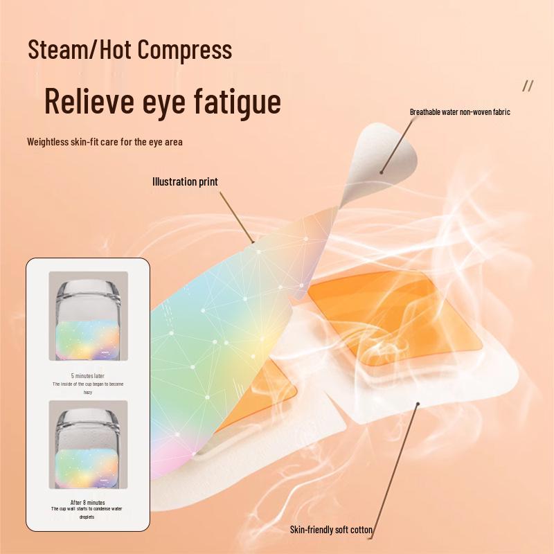 Steam Heat Compress Mugwort Eye Mask - Relieves Eye Fatigue with Lutein, Customizable