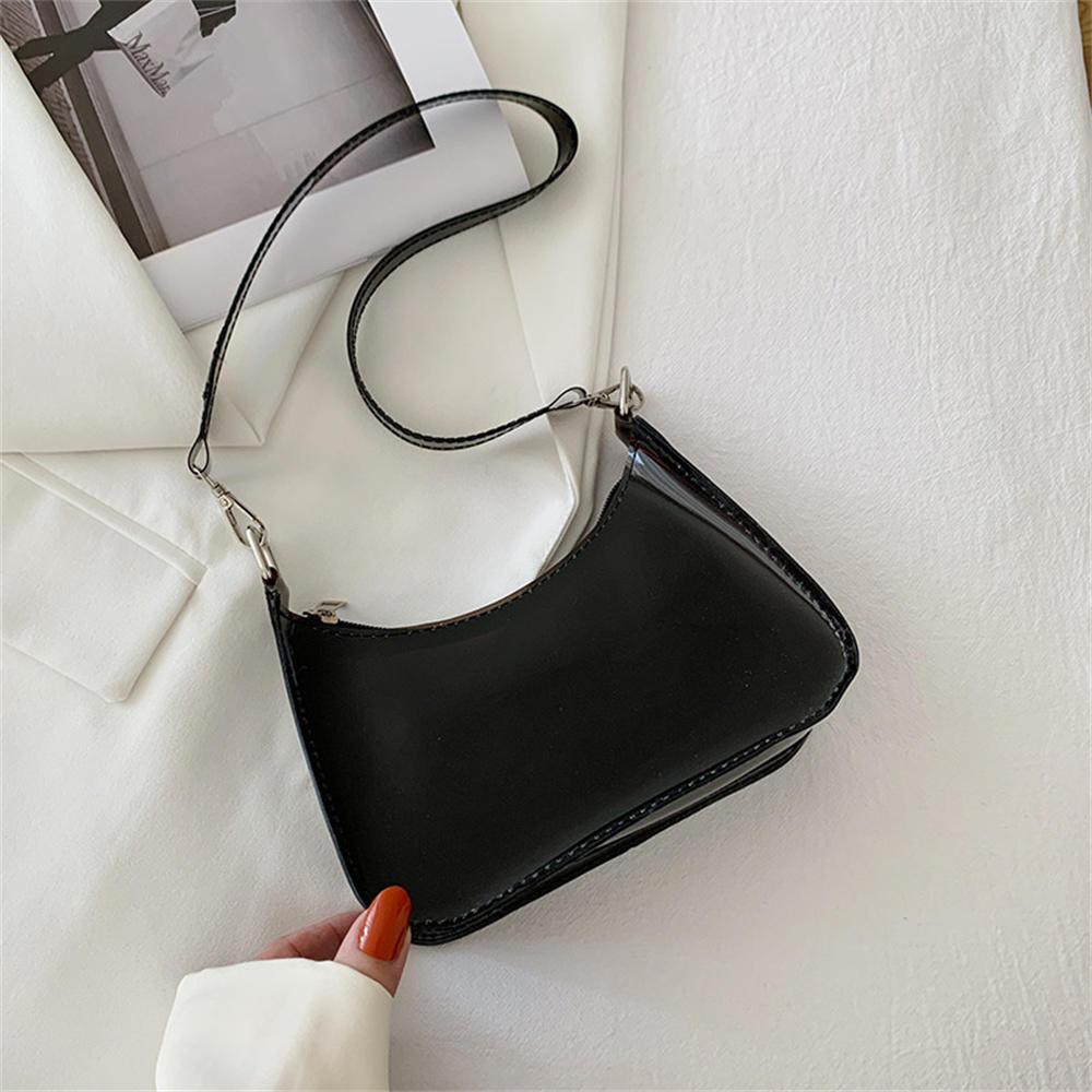 Fashion High Quality Pvc Handbag Transparent Eye-Catching Jelly Bag Zipper Multifunctional Simple Style Women'S Shoulder Bag New