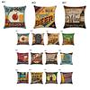 Linen 18" Cotton Pillow Case Vintage Beer Wine Bottle Sofa Throw Cover Cushion