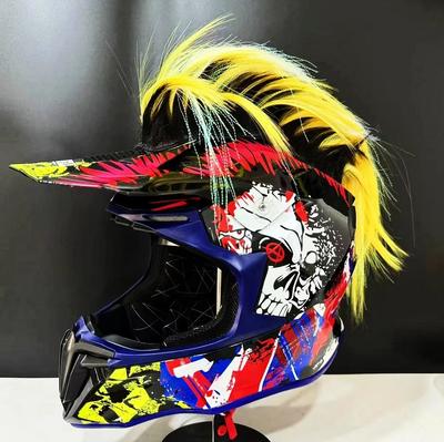 Mohawk Motocyklová Helma Copánky Dekorace Paruky Pro Helmu Kohoutí Hřeben Motokros Integrální Pánská Helma Dekorace Vlasové Copánky Nálepky