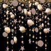 4M Paper Star Round Garland Banner Adult Birthday Party Decorations Kids Boy Girl Baby Shower Hanging Curtain DIY Wedding Decor