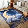 ZYLittle Bear In The Moonlight Print Carpet for Bedroom Living Room Office Washable Rugs Non-slip Modern Style Home Door Decor M