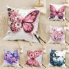 Beautiful Unique Floral And Butterfly Pillow Case Linen Pillow Case Sofa Home Decor Cushion Cover Cushion Cove