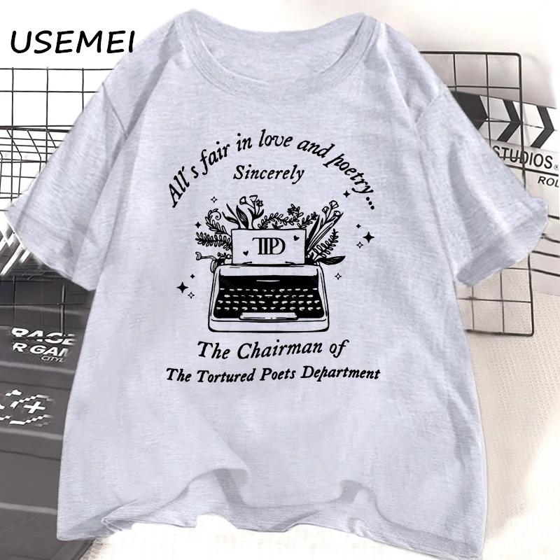 Alles ist erlaubt in Liebe und Poesie T-Shirt Damen 2024 TTPD Neues Album Merch T-Shirt The Tortured Poets Department T-Shirts Baumwoll-Tops